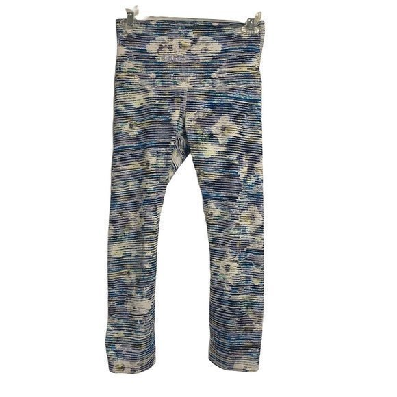 Lululemon Wunder Under‎ Crop High Rise Blurry Belle Leggings Size 6 - Picture 1 of 9